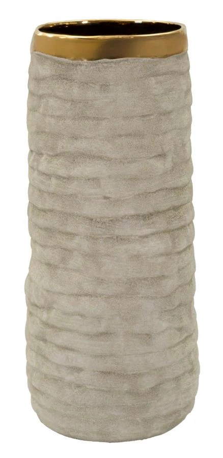 Vaso Lima Aperto Diametro 14 Cm Altezza 31,5 Cm Apertura 11 Cm In Ceramica Stile Moderno Versatile Per Soggiorno