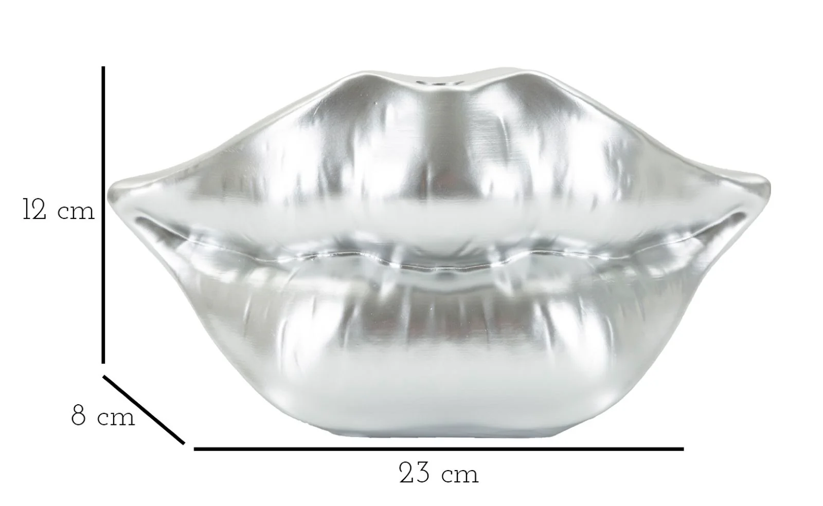 Vaso Mouth Lip Silver Cm 23X8X12 Design Unico e Elegante - Image 6