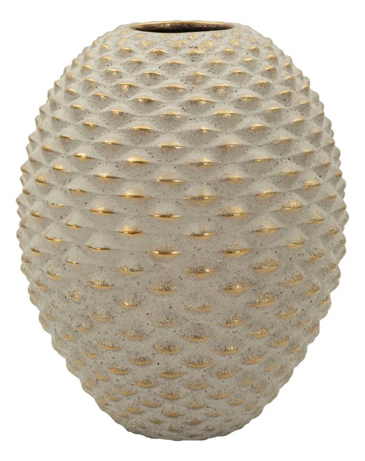 Vaso Pepipas Ball In Ceramica Diametro 23,5 Cm Altezza 28,5 Cm Apertura 7 Cm Design Prezioso Per Decorare