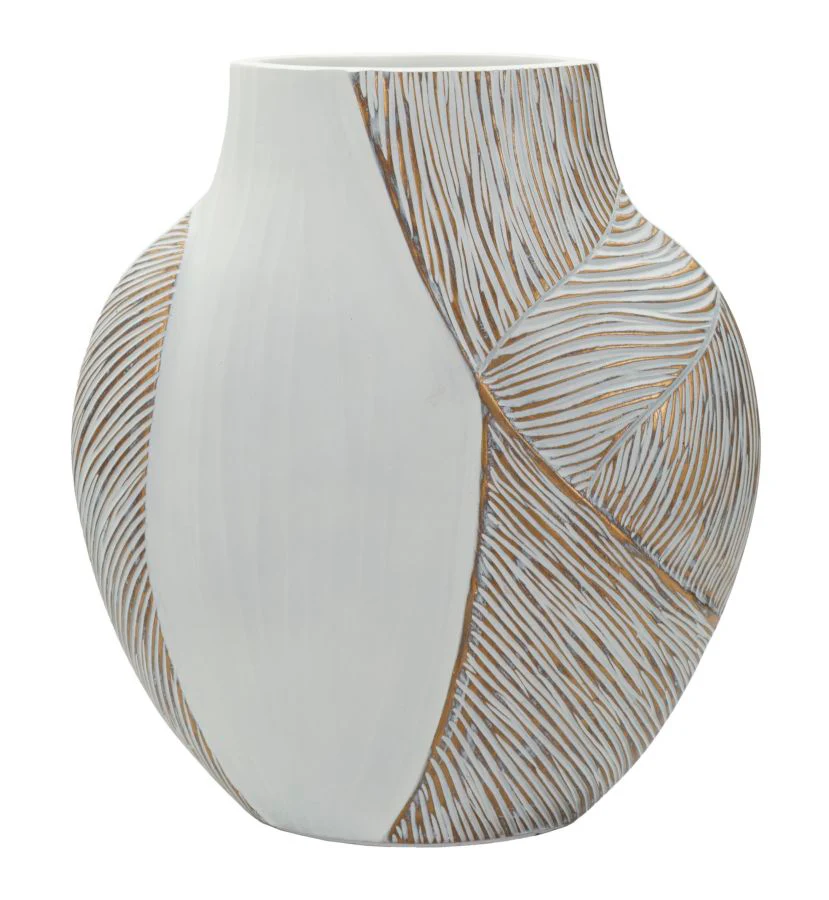 Vaso Resina Ho Chi Minh 27x11,5x31 Cm Polyresin Con Apertura 12x6 Decorativo Per Interni