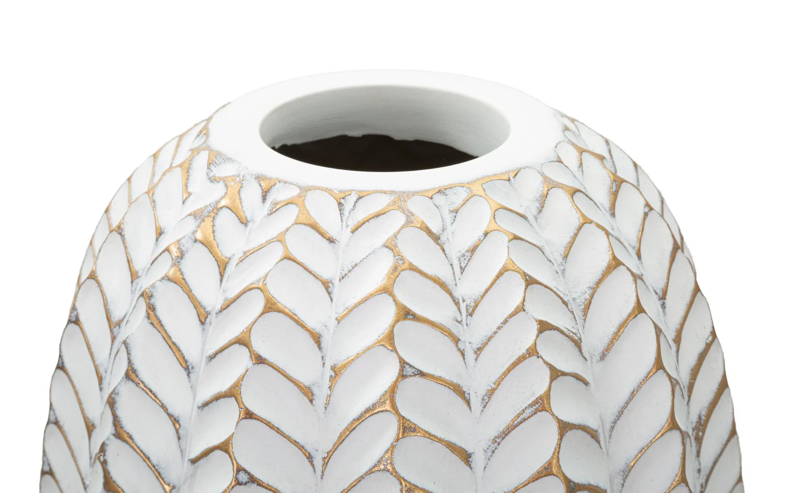Vaso Elegante in Resina con Design Foglia 18,5x46 cm - Image 3