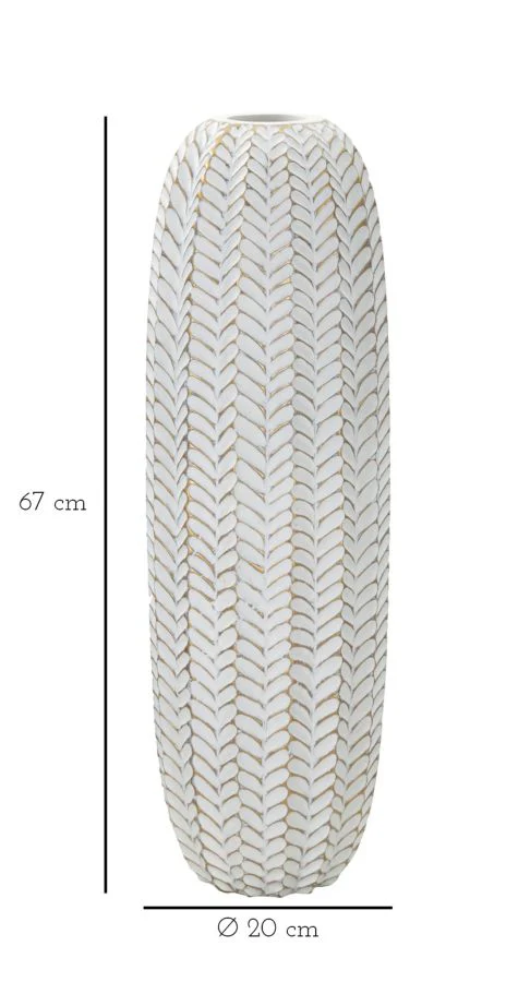 Vaso in Resina Foglia Elegante cm ø 20x67 - Image 2