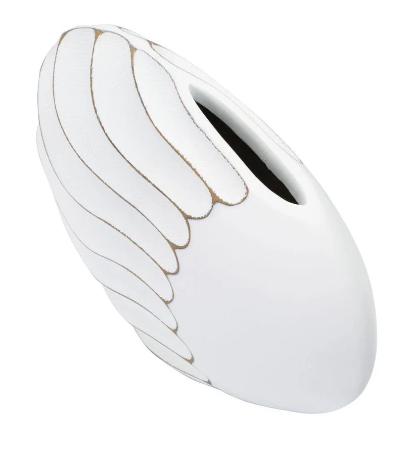 Vaso Elegante in Resina con Decorazioni Rilievo 34x11,5x24,5 cm - Image 2