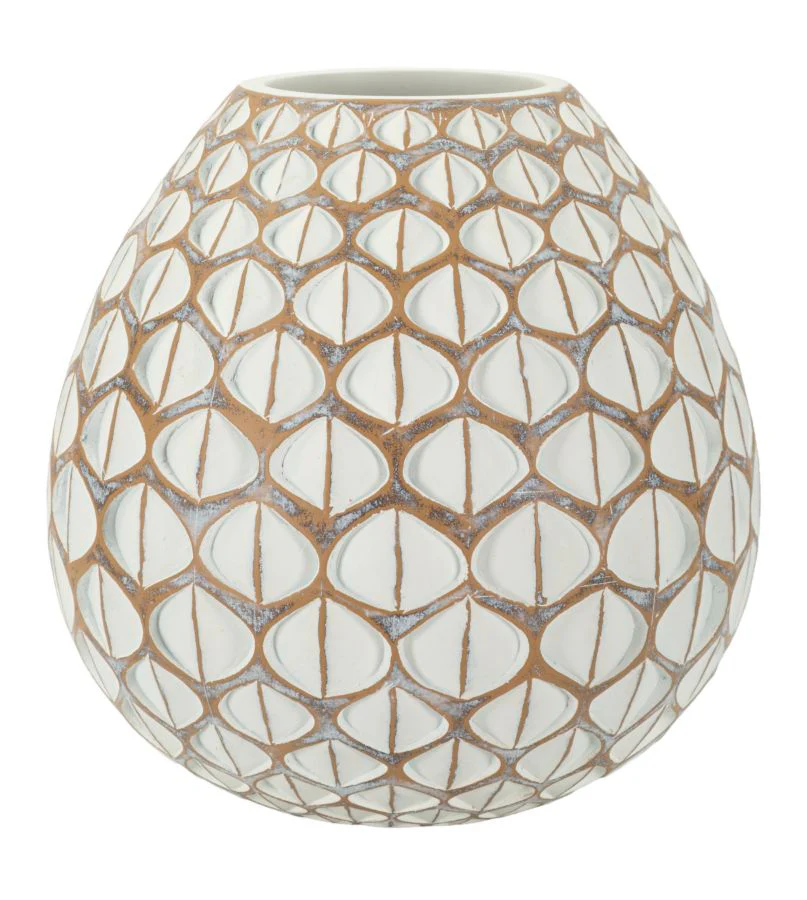 Vaso Resina Tibet Cm Ø 27X27 Elegante Design Moderno