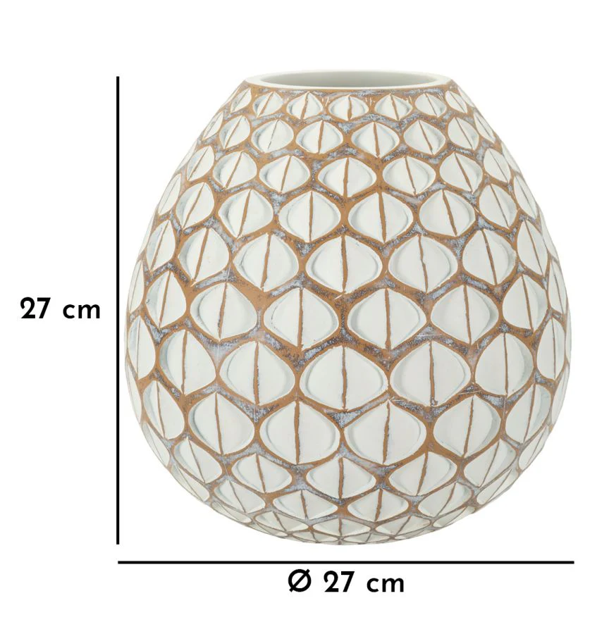 Vaso Resina Tibet Cm Ø 27X27 Elegante Design Moderno - Image 6