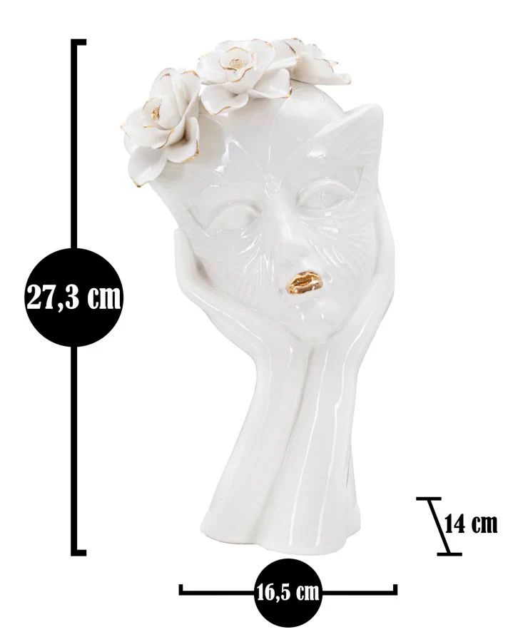 Vaso Elegante Maschera Femminile 16,5x14x27,3 cm - Image 3