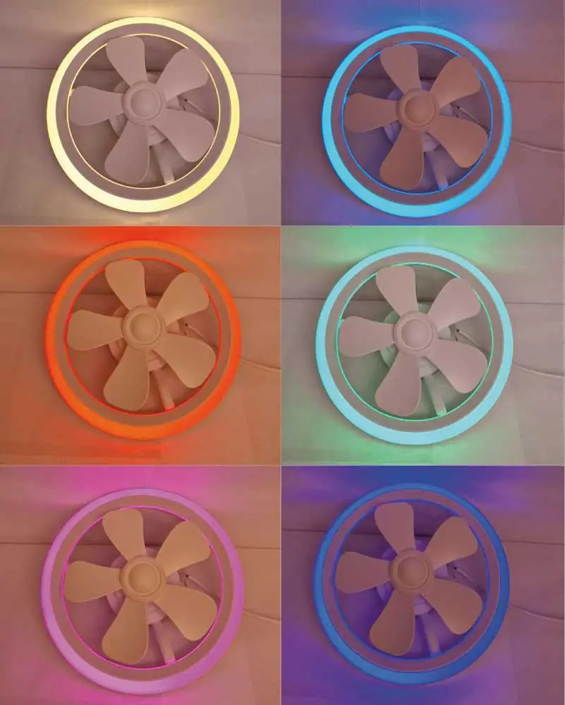Ventilatore Soffitto 40 cm LED RGB 2700 lm 6 Velocità Telecomando - Image 2