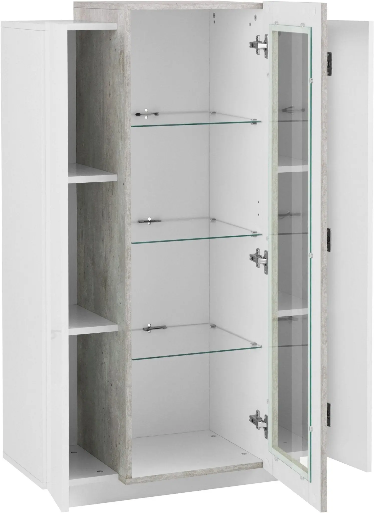 Vetrina Moderna Bianco Lucido - Cemento CORO - Image 3