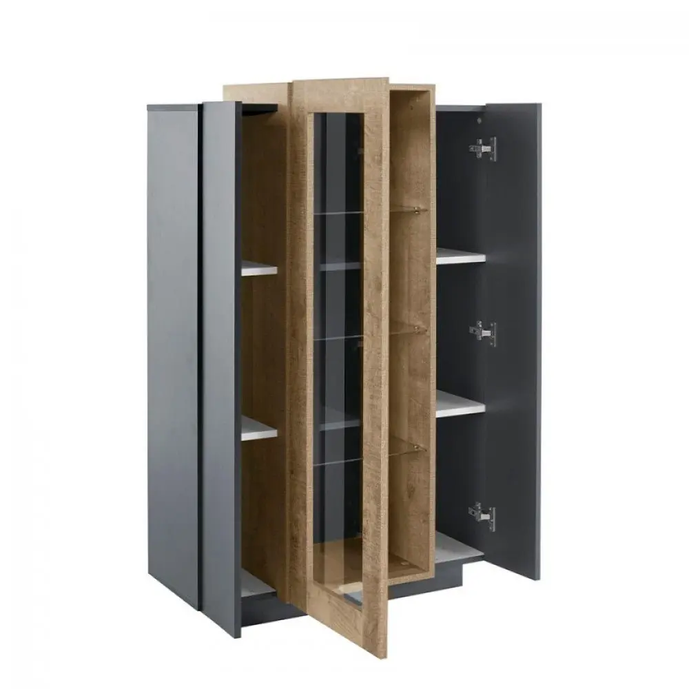 Vetrina Corona Antracite/Oak 356: Elegante Arredo 80x38x120,5 cm - Image 3