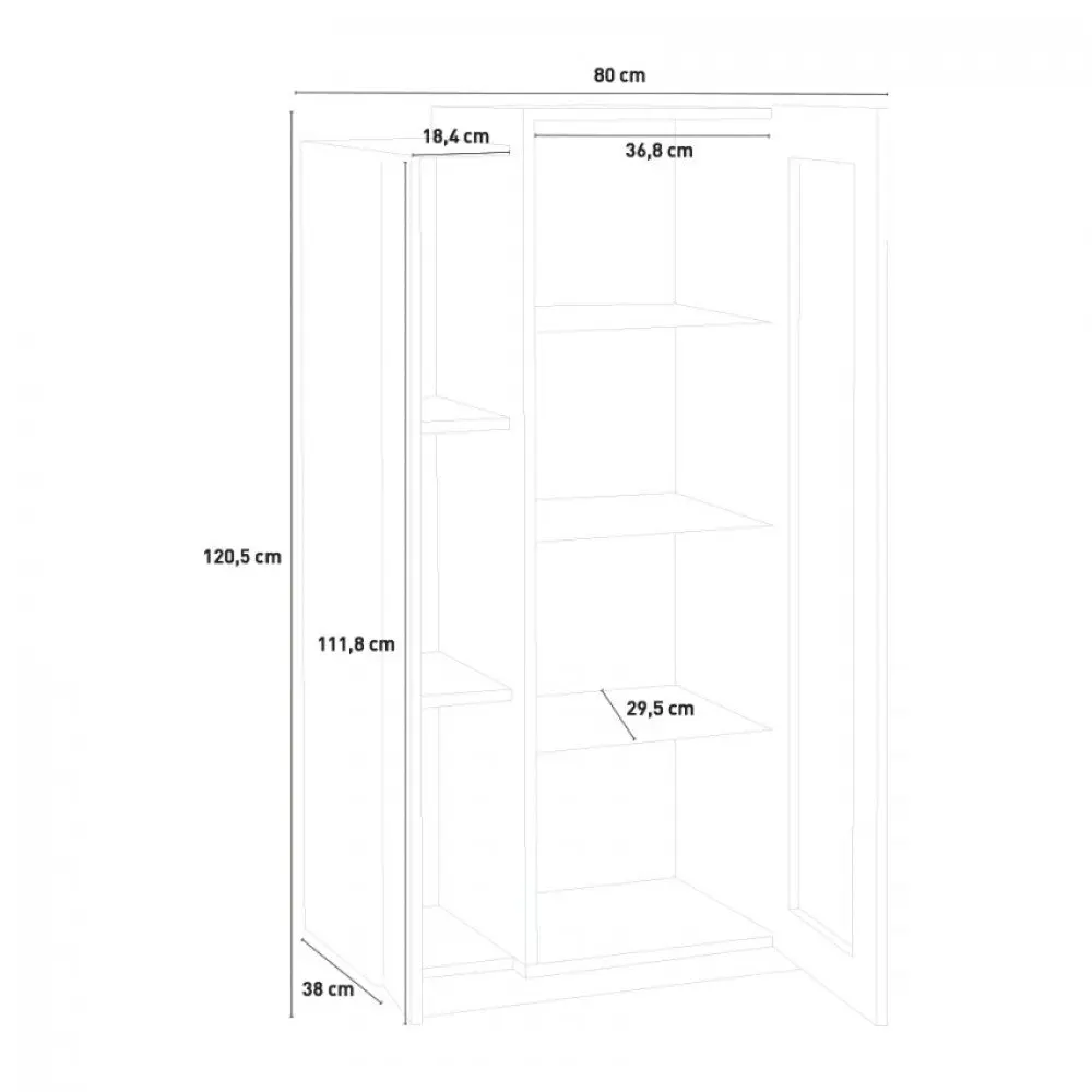 Vetrina Corona Antracite/Oak 356: Elegante Arredo 80x38x120,5 cm - Image 4