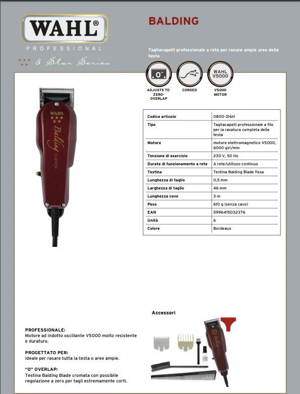 WAHL PROFESSIONAL TAGLIACAPELLI 5 STAR SERIES BALDING - Image 3