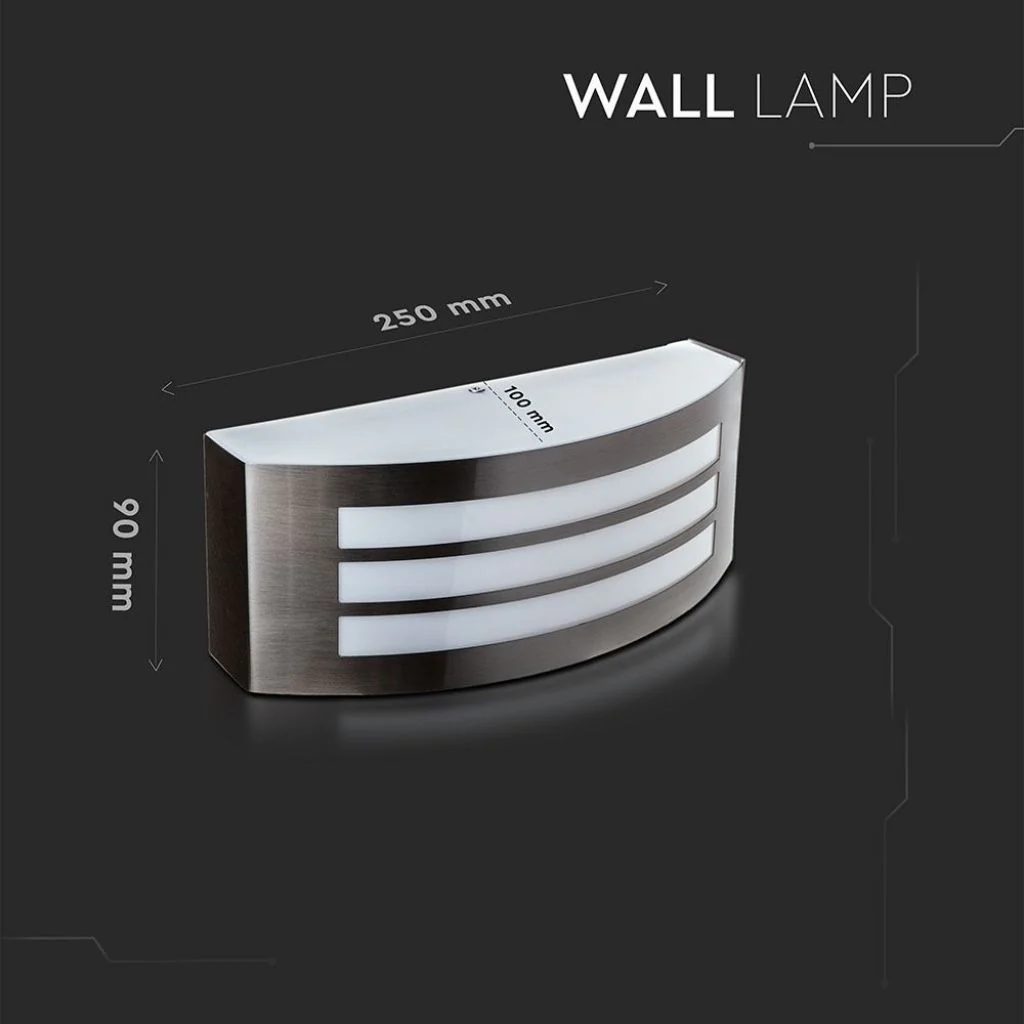 Lampada LED da Muro E27 IP44 Grigia per Esterni | V-Tac - Image 5