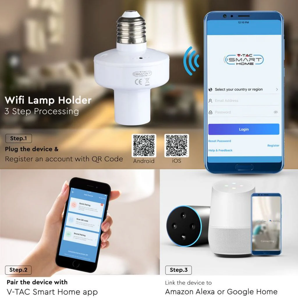 Portalampada Smart E27 Wi-Fi 20W Compatibile Google Home e Alexa - Image 5
